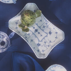 Musselmalet Halvblonde Rektangulært fad, Royal Copenhagen