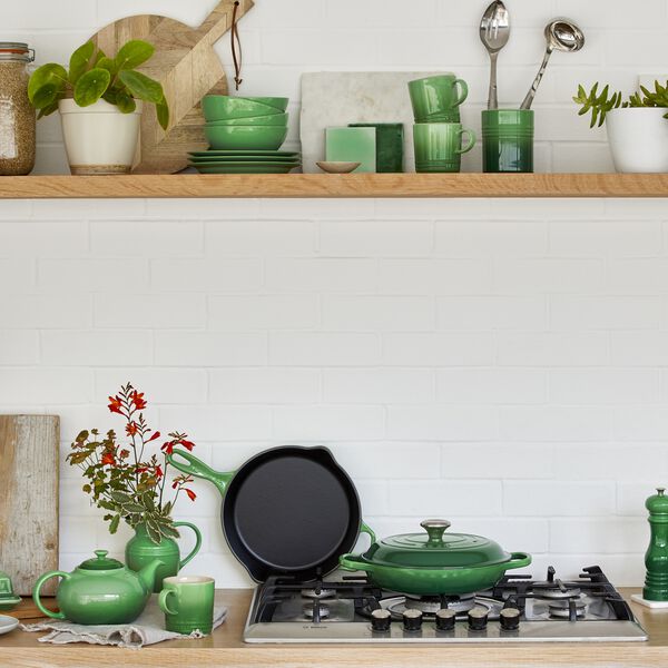 Signature st&oslash;bejern stegepande &Oslash; 23 cm, bamboo green, Le Creuset