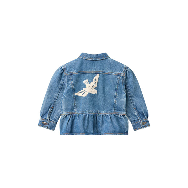 Denim Frill Jacket w. Crochet Doves, Copenhagen Colors Organics