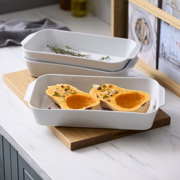 Pliss&eacute; Fad dybt, hvid, Pillivuyt