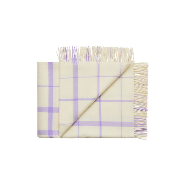 Warp and Weft plaid, 02106 vibrant - raw white/lilac, Silkeborg Uldspinderi