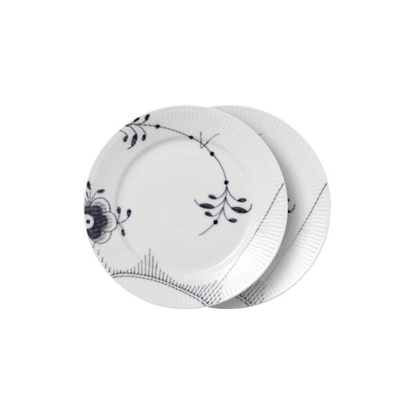 Sort Mega Riflet tallerken nr. 2 Ø 22 cm 2 stk., Royal Copenhagen