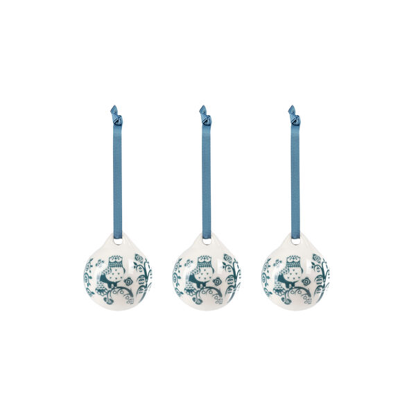 Taika ornamenter 3 stk., st&aring;lbl&aring;, Iittala