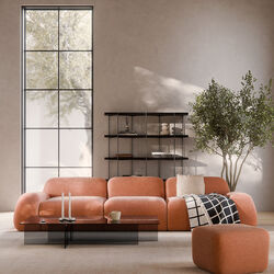 Wolke 4-seater Modular Sofa, velvety woven terracotta, Westwing Collection