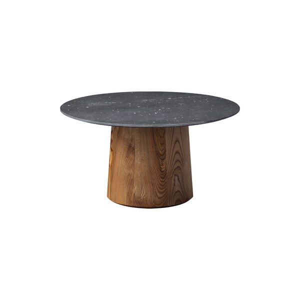 Niveau sofabord &Oslash; 61 cm, Black Marquina/oiled stained ash, Fredericia Furniture