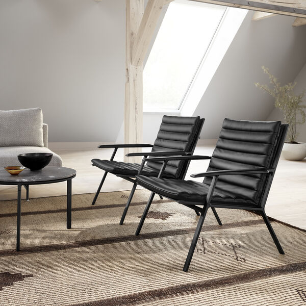 VIPP456 l&aelig;nestol, sort/sort, Vipp