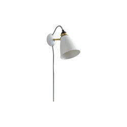 Hector 30 Wall Light Plug with Switch and Cable, natural white/grey, Original BTC