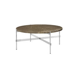 TS Coffee Table Ø80, brown emperador marble/steel TS Coffee Table Ø80, brown emperador marble/steel, GUBI