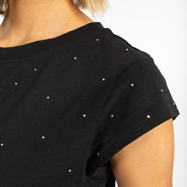 CC Heart STUD tee, black, Coster Copenhagen