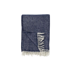 Chevron plaid, dark denim, Klippan Yllefabrik