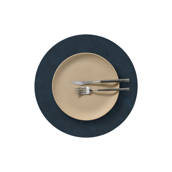 Nupo d&aelig;kkeserviet Circle L, midnight blue, LIND DNA