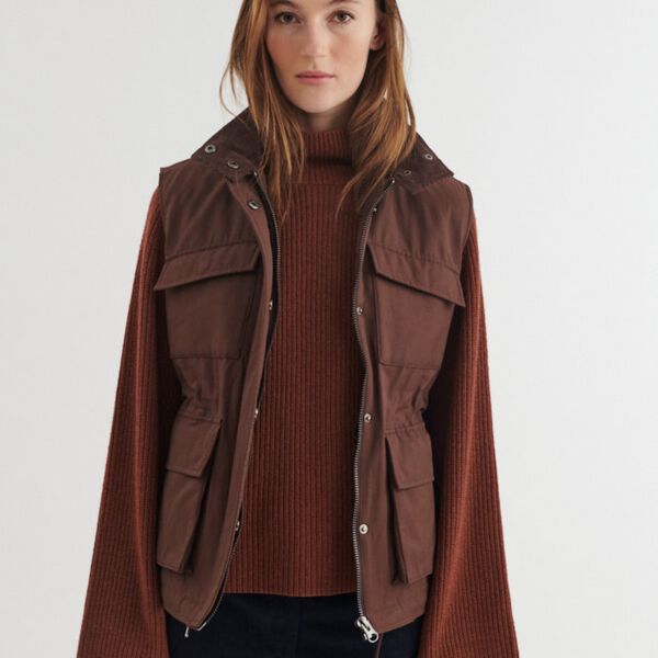 Asani Vest, chicory coffee, Basic Apparel