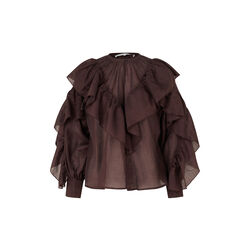 Fria Frill Blouse, chocolate plum, Second Female