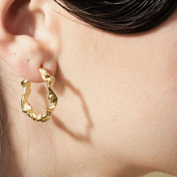 SHAMAN HOOP ØRERINGE L, forgyldt, House of Vincent