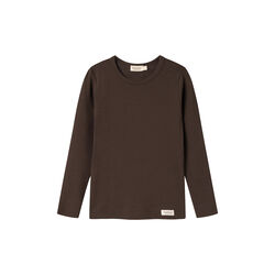 Plain Tee LS T-shirt, dark roast, MarMar Copenhagen