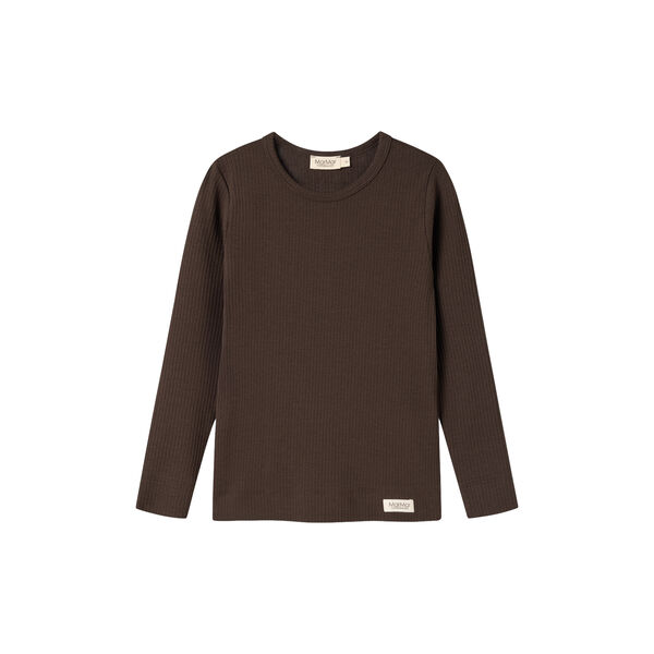 Plain Tee LS T-shirt, dark roast, MarMar Copenhagen