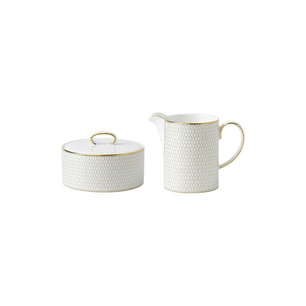 Gio Gold Sugar bowl and creamer, Gold/white, Wedgwood
