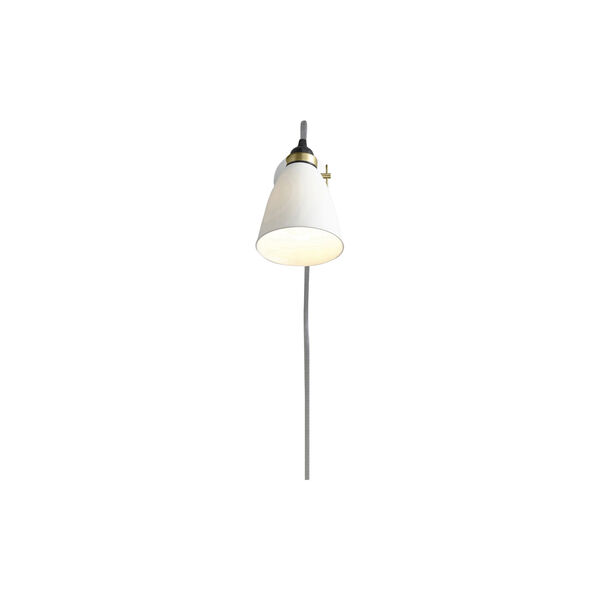 Hector 30 Wall Light Plug with Switch and Cable, natural white/grey, Original BTC