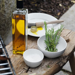 Hvid Riflet sk&aring;l 47 cl, Royal Copenhagen