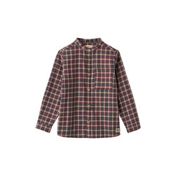 Shirt L/S Willum, blue holiday check, Wheat