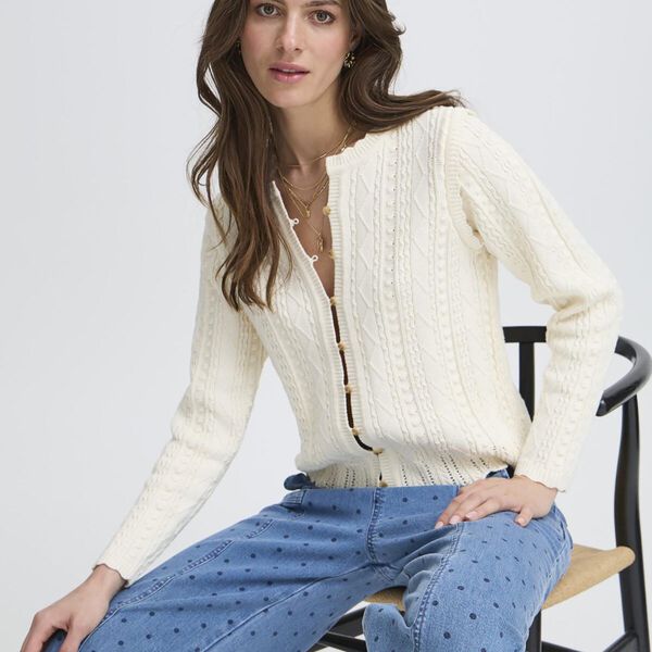 IR Gabrielle Cardigan, birch, Atelier R&ecirc;ve