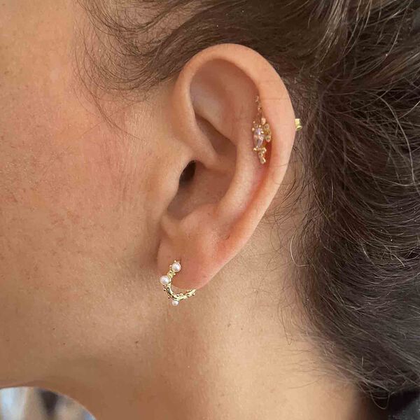 Gloria Small Øreringe, pearl, Nuni Copenhagen