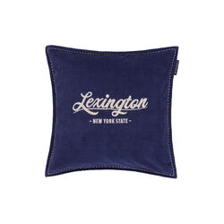 Logo Pillow Cover, dark blue/lt beige, Lexington