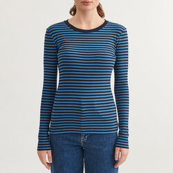 Ludmilla LS Tee, copen blue / sky captain, Basic Apparel