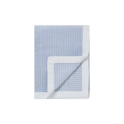 Stripe Checked Organic Cotton Jacquard Bedspread, blue/white, Lexington
