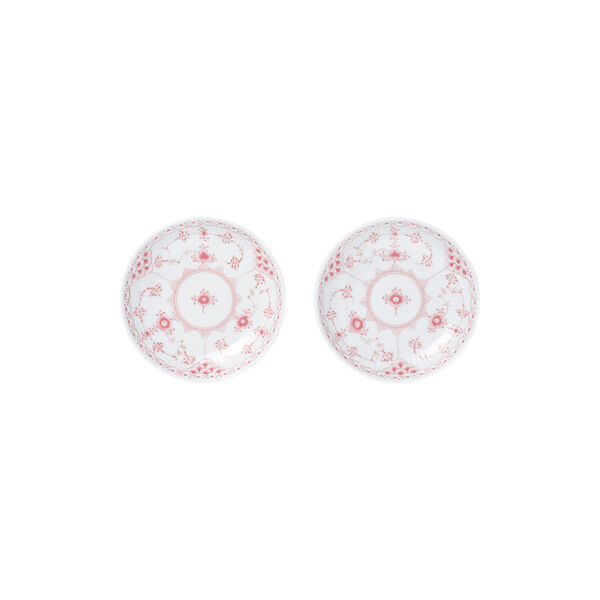 Koral Musselmalet Halvblonde lav sk&aring;l 13 cm, 2 stk., Royal Copenhagen