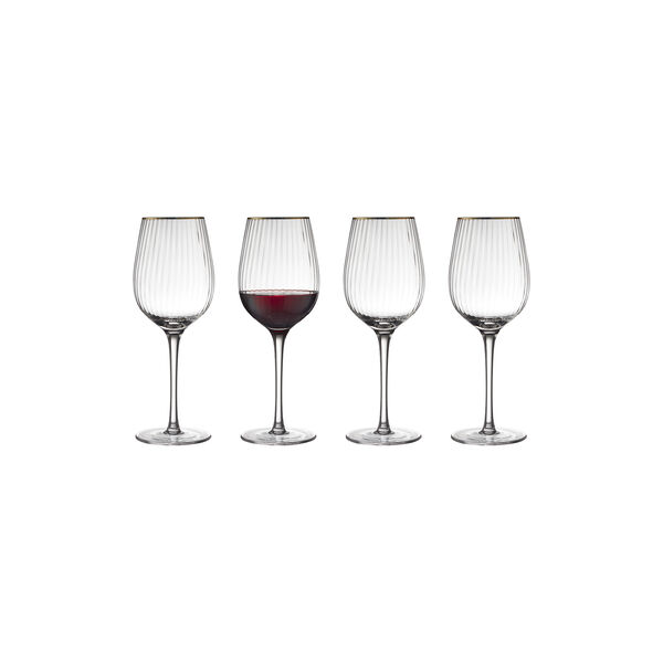 Palermo Gold rødvinsglas 4 stk. Palermo Gold rødvinsglas 4 stk., Lyngby Glas