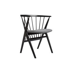 Sibast No 8 spisestol, sortlakeret eg/lysegrå, Sibast Furniture