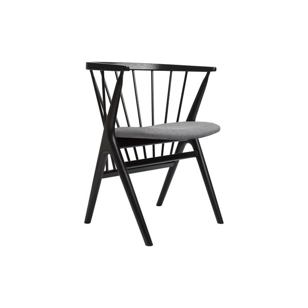 Sibast No 8 spisestol, sortlakeret eg/lysegr&aring;, Sibast Furniture