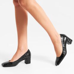 Marie Low Croco, black, WODEN