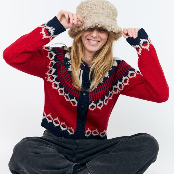 ClareLL Knit Cardigan, red, Lollys Laundry