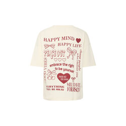IHNABINO SS T-shirt, birch/ red dahlia, ICHI