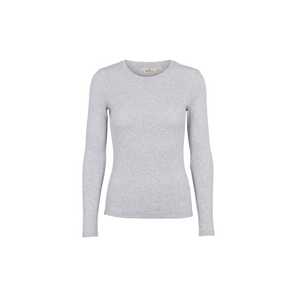 Ludmilla Shirt Tee, light grey melange, Basic Apparel