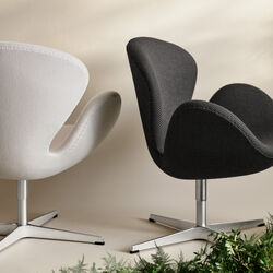 Svanen™ 3320 loungestol, black/grey 0198, Fritz Hansen