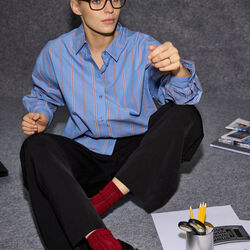 IHSADIA Shirt, blue yonder stripe IHSADIA Shirt, blue yonder stripe, ICHI