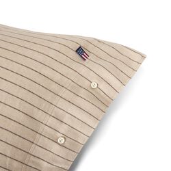 Pin Striped Flannel Pillowcase | Fudge/Beige/Fig | Pudebetr&aelig;k, Lexington