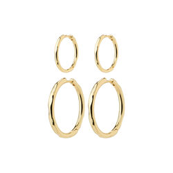 EVE Hoops 2-i-1 s&aelig;t, gold plated, Pilgrim
