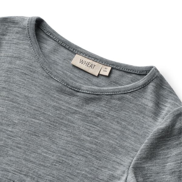 Wool T-Shirt L/S Alfie, 0224 melange grey, Wheat