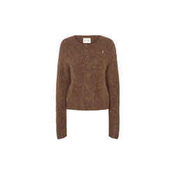 6873RDFPetra knit cardigan, chocolat, RUE de FEMME