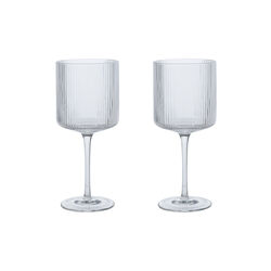 Ripple R&oslash;dvinsglas 2 stk., clear, Ferm Living