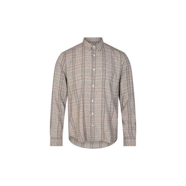 Marco Linen Check Shirt, bleached sand, MOS MOSH Gallery