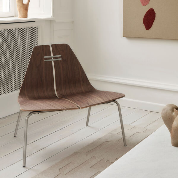 PK23™ loungestol, lakeret valnød/stål, Fritz Hansen