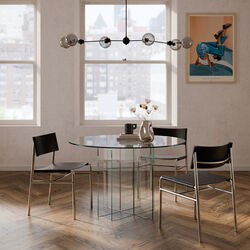 Anouk Round Glass Dining Table, transparent, Westwing Collection