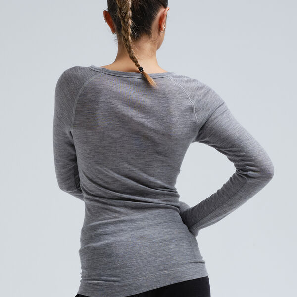 Jade Bluse, grey melange, Seamless Basic