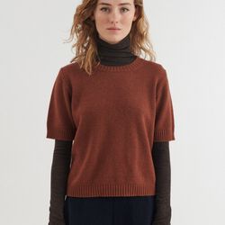 Cady SS O-neck, tortoise shell, Basic Apparel