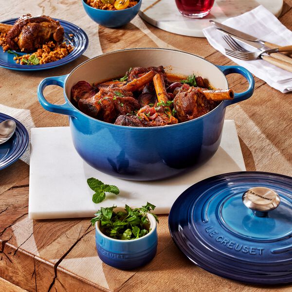 Signature rund st&oslash;bejernsgryde &Oslash; 24 cm, azure blue, Le Creuset